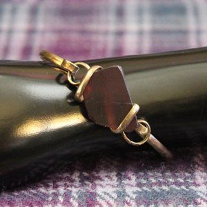 Wire Wrapped Purple Beach Glass Cuff Bracelet